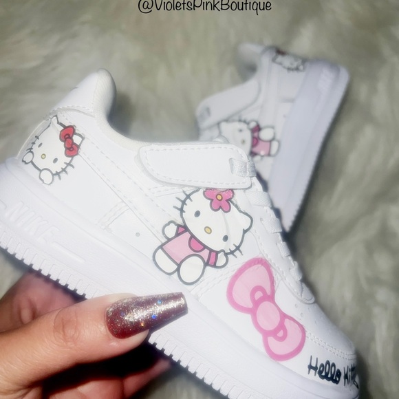 Kids Shoes Hello Kitty custom Air Force One Sneakers - Picture 6 of 7